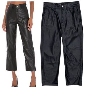 Levi’s Premium Ribcage High Rise Straight Faux Leather Pants in Black Size 27